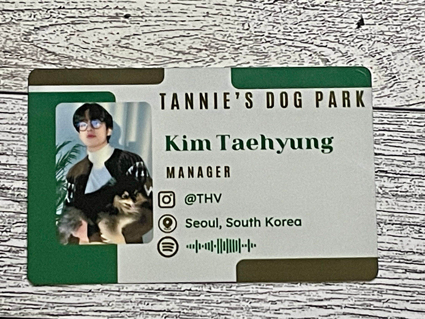 Taehyung Tannie’s Dog Park Metal Photo Card
