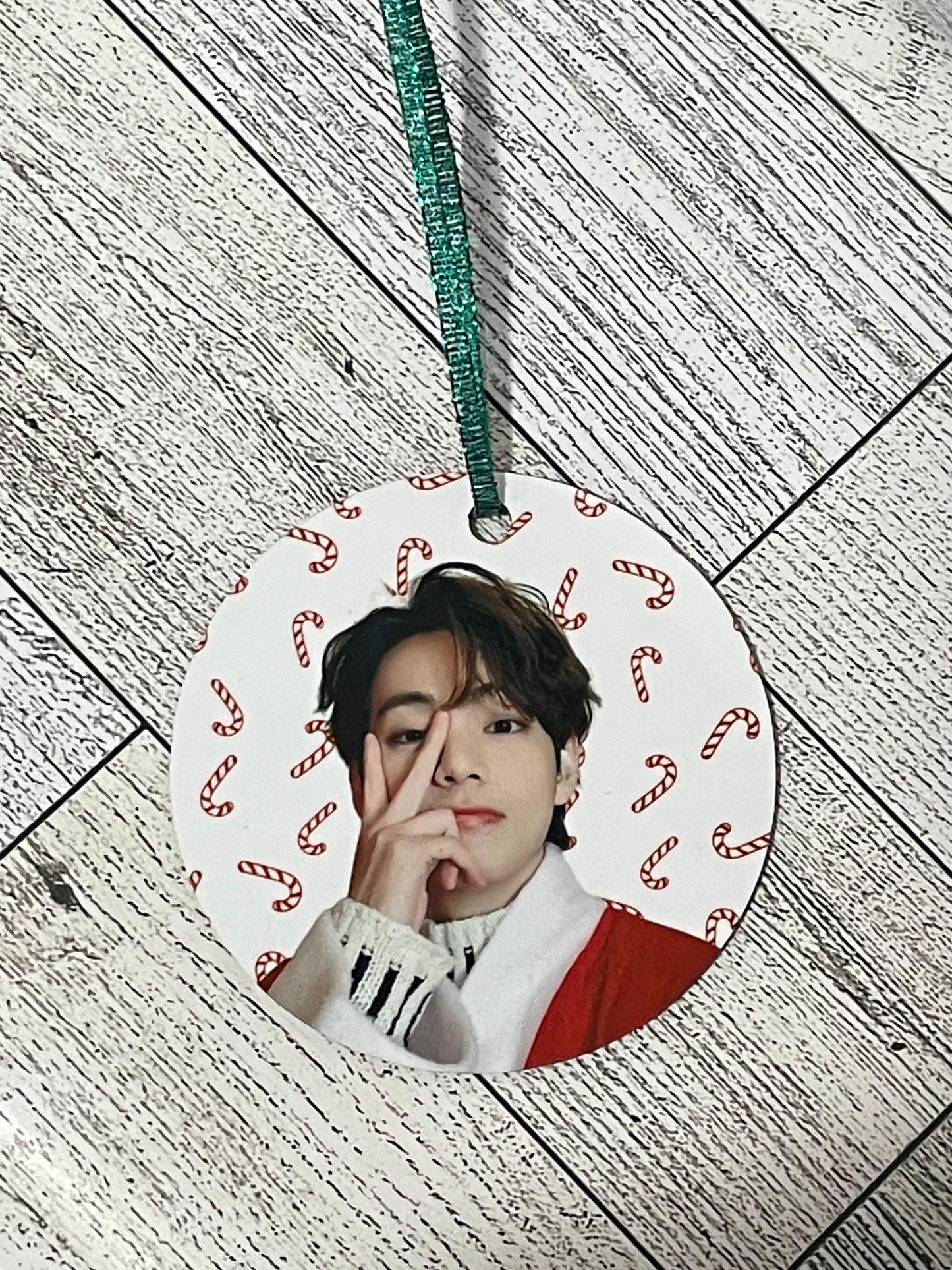 V Candy Cane Ornament