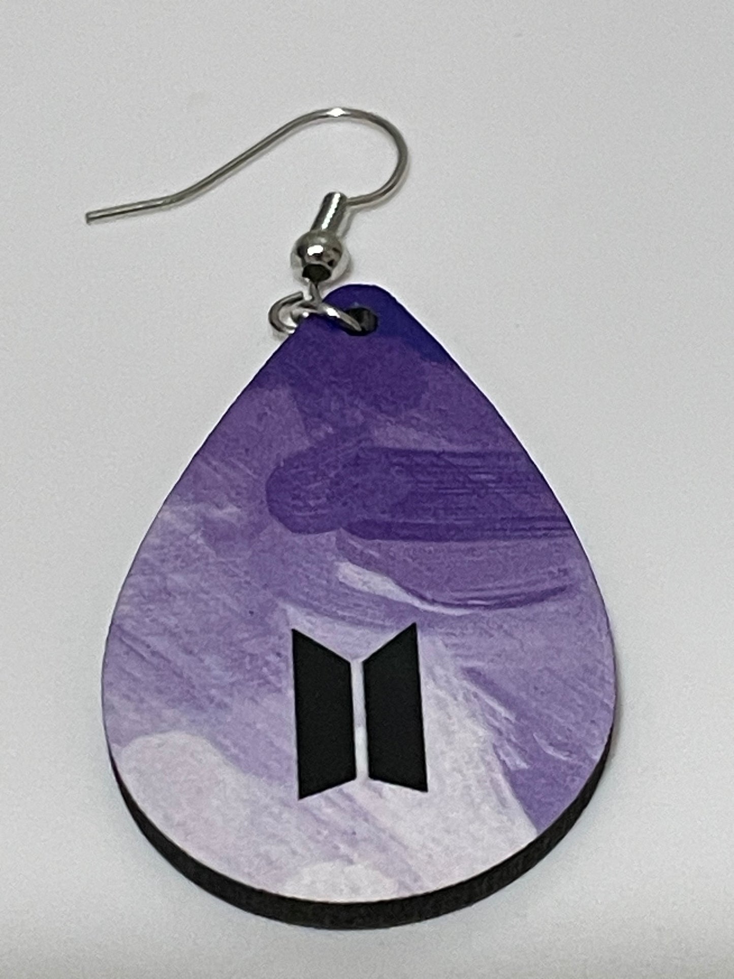Shades of Purple logo earrings