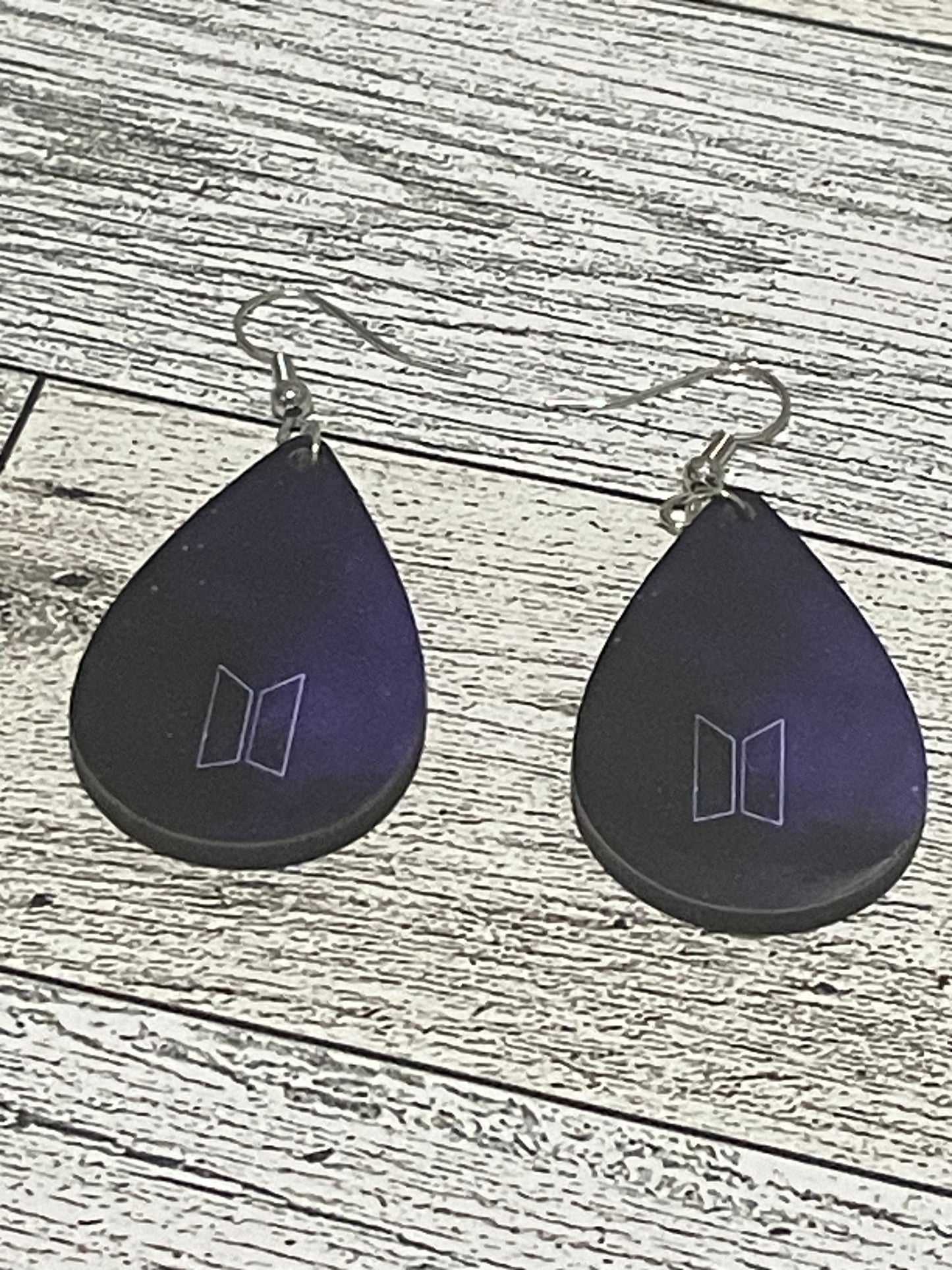 Purple Galaxy logo earrings