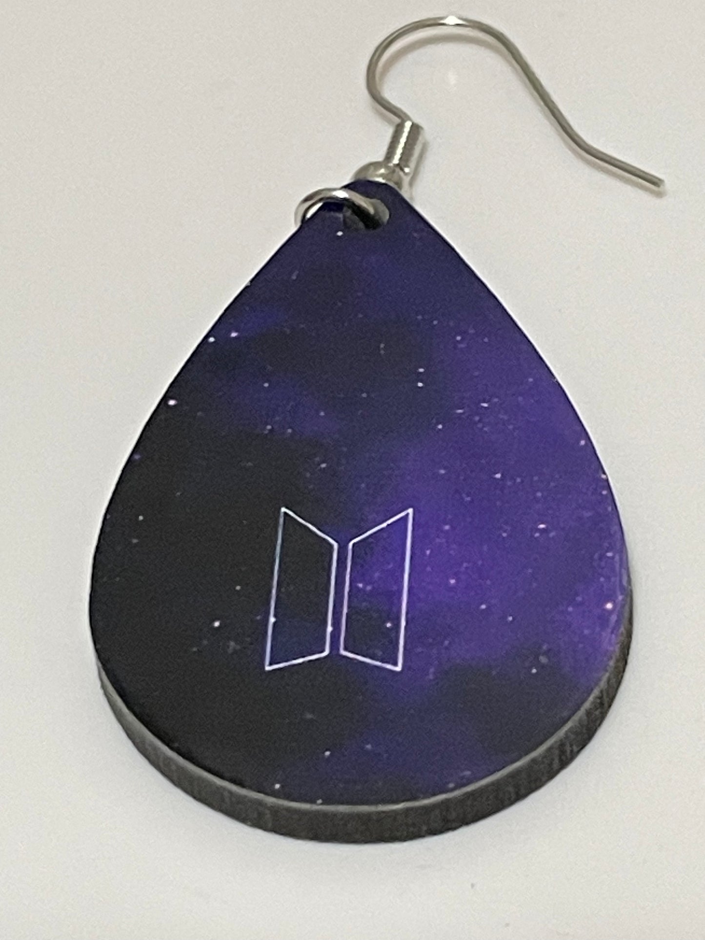 Purple Galaxy logo earrings